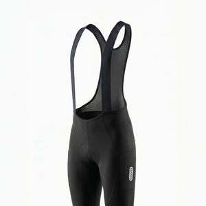 BWB Men's Black Thermal Frost performance Winter Cycling Jersey & cargo Bib Tights Set