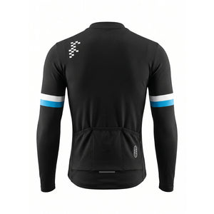 BWB Men's Black Thermal Frost performance Winter Cycling Jersey & cargo Bib Tights Set