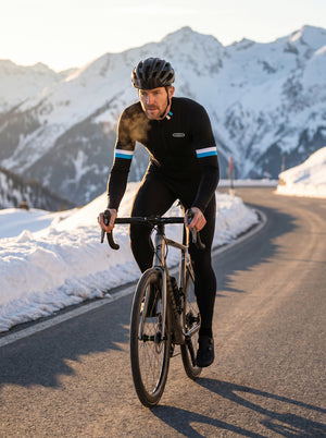 BWB Men's Thermal Frost Performance Gel Padded Cycling Cargo Bib Tights