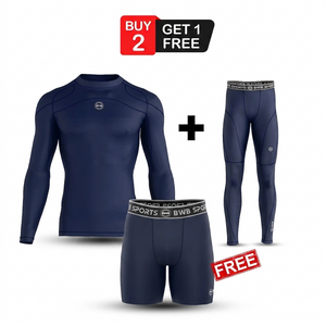BWB Men's Post Ride Navy Blue Recovery Bundle (Muscle Recovery Performance Kit)