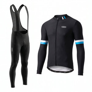 BWB Men's Thermal Frost performance Winter Cycling Jersey & cargo Bib Tights Set