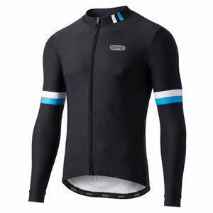 BWB Men's Black Thermal Long Sleeve Winter Cycling Jersey