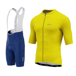 BWB Men’s Pro Yellow Short Sleeve Cycling Jersey & Bib Shorts Set