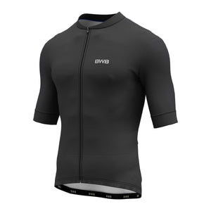 BWB Men's Pro Black Short Sleeve Summer Cycling Jersey
