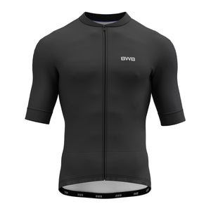 BWB Men's Pro Black Short Sleeve Summer Cycling Jersey
