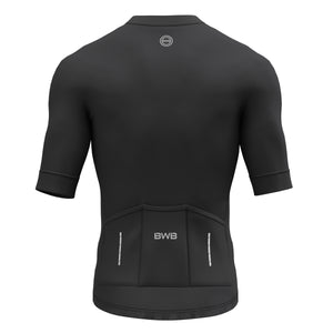 BWB Men's Pro Black Short Sleeve Summer Cycling Jersey