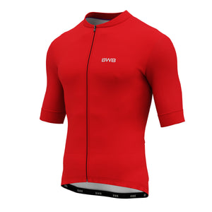 Red Men's Short Sleeve Cycling Jersey & Bib Shorts Set with 3 Pairs Cycling Socks & Free Fingerless Gel Padded Gloves