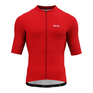 BWB Men's Pro Red Short Sleeve Summer Cycling Jersey