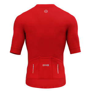 Red Men's Short Sleeve Cycling Jersey & Bib Shorts Set with 3 Pairs Cycling Socks & Free Fingerless Gel Padded Gloves