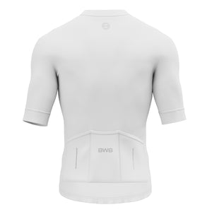 BWB Men's Pro White Short Sleeve Summer Cycling Jersey