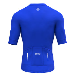 BWB Men's Pro Blue Short Sleeve Summer Cycling Jersey