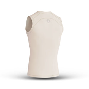 Men's Beige Sleeveless Compression Shirt & Gym Shorts Set
