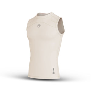 Men's Beige Sleeveless Compression Shirt & Gym Shorts Set