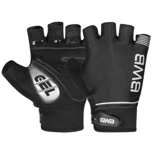 BWB Black Unisex Fingerless Gel Padded Road Bike Cycling Gloves