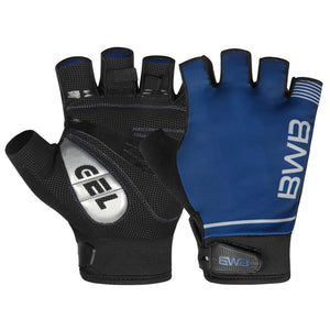 BWB Navy Blue Unisex Fingerless Gel Padded Cycling Gloves