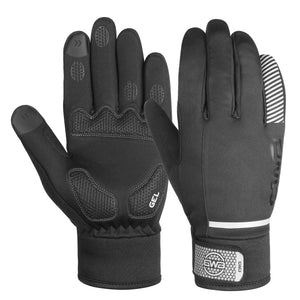BWB Black Unisex Full Finger Cycling & Hiking Gloves