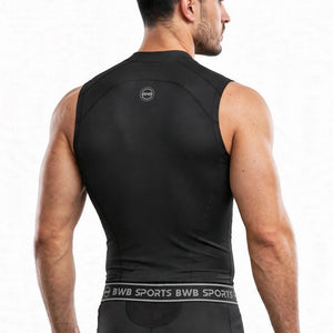 BWB Men's Black Compression Top Sleeveless