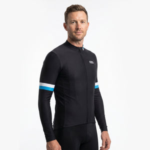 BWB Men's Black Thermal Frost performance Winter Cycling Jersey & cargo Bib Tights Set