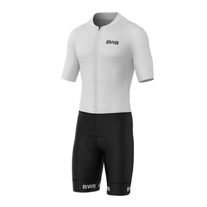 BWB Fusion Black & White Men's Short Sleeve Padded Triathlon Suit