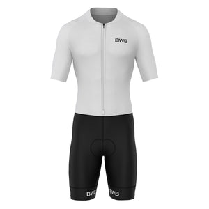 BWB Fusion Black & White Men's Short Sleeve Padded Triathlon Suit