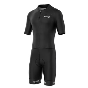 BWB Fusion Black Men's Short Sleeve Padded Triathlon Suit