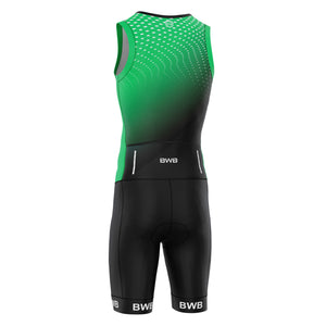 BWB Flash Green Men's Sleeveless Padded Triathlon Suit