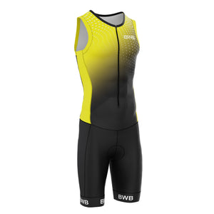 BWB Flash Yellow Men's Sleeveless Padded Triathlon Suit