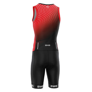 BWB Flash Red Men's Sleeveless Padded Triathlon Suit