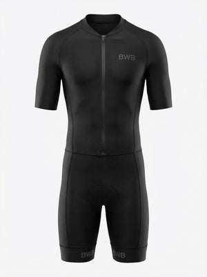 BWB Fusion Black Men's Short Sleeve Padded Triathlon Suit