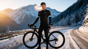 BWB Men's Black Thermal Frost performance Long Sleeve Winter Cycling Jersey