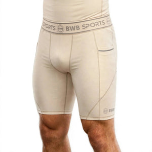 BWB Men's Beige Compression Shorts – Athletic Base Layer
