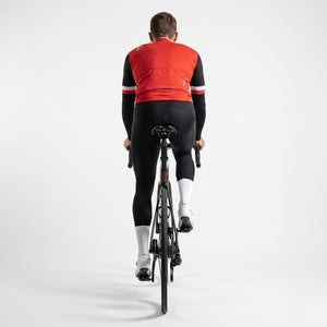 BWB Men's Red Thermal Frost performance Long Sleeve Winter Cycling Jersey