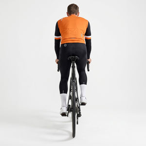 BWB Men's Orange Thermal Frost performance Long Sleeve Winter Cycling Jersey