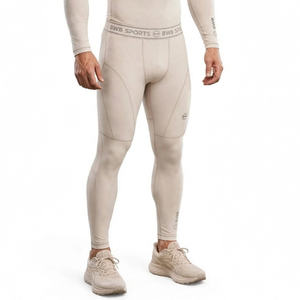 BWB Men's Beige Compression Baselayer Leggings