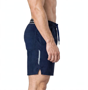BWB Men's Navy Blue Lightweight Sports Running Shorts