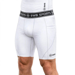 BWB Men's White Compression Shorts – Athletic Base Layer
