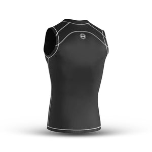 BWB Men's Black & White Sleeveless Compression Shirt