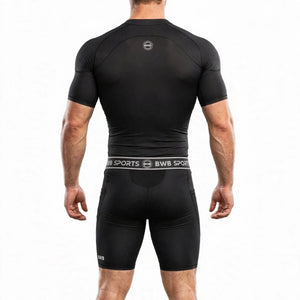 Men's Black Compression Shirt & Shorts Running Bundle