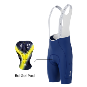 Blue Men's Short Sleeve Cycling Jersey & Bib Shorts Set with 3 Pairs Cycling Socks & Free Fingerless Gel Padded Gloves