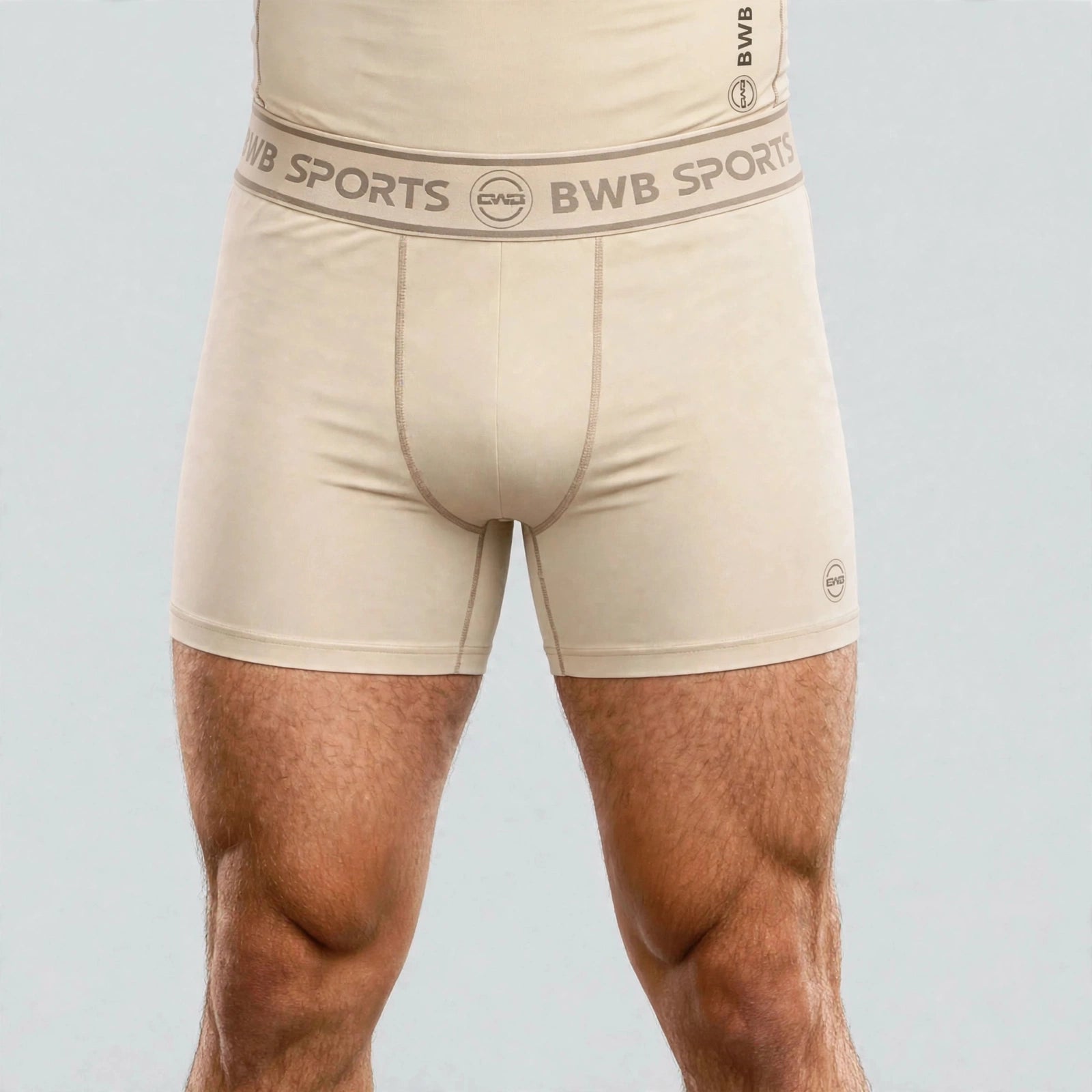 BWB Men's Beige Boxer Shorts – Breathable Sports Underwear