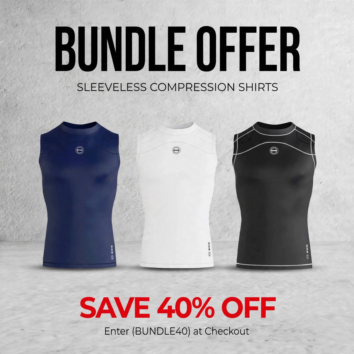 Men's  Compression Sleeveless Shirts - Pack of 3