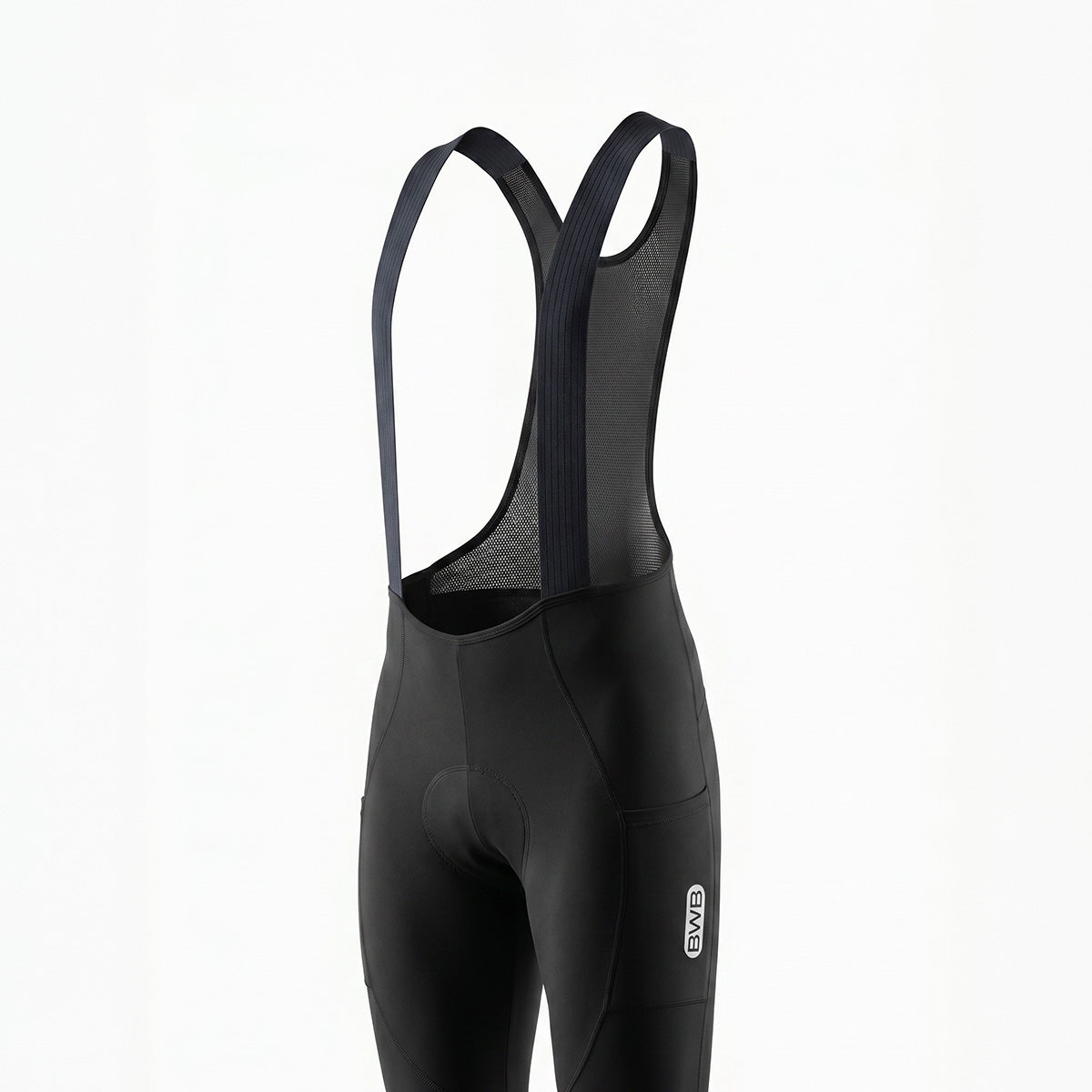 BWB Men's Blue Thermal Frost performance Winter Cycling Jersey & cargo Bib Tights Set