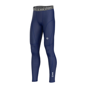 BWB MEN'S NAVY BLUE LONG SLEEVE BASELAYER COMPRESSION SHIRT & LEGGINGS SET