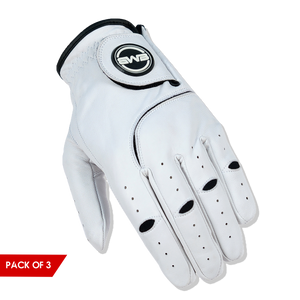 BWB Men's White / Black Left Hand Golf Glove