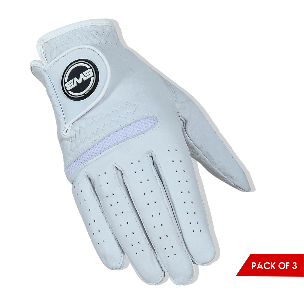 BWB Men's White Right Hand Golf Glove