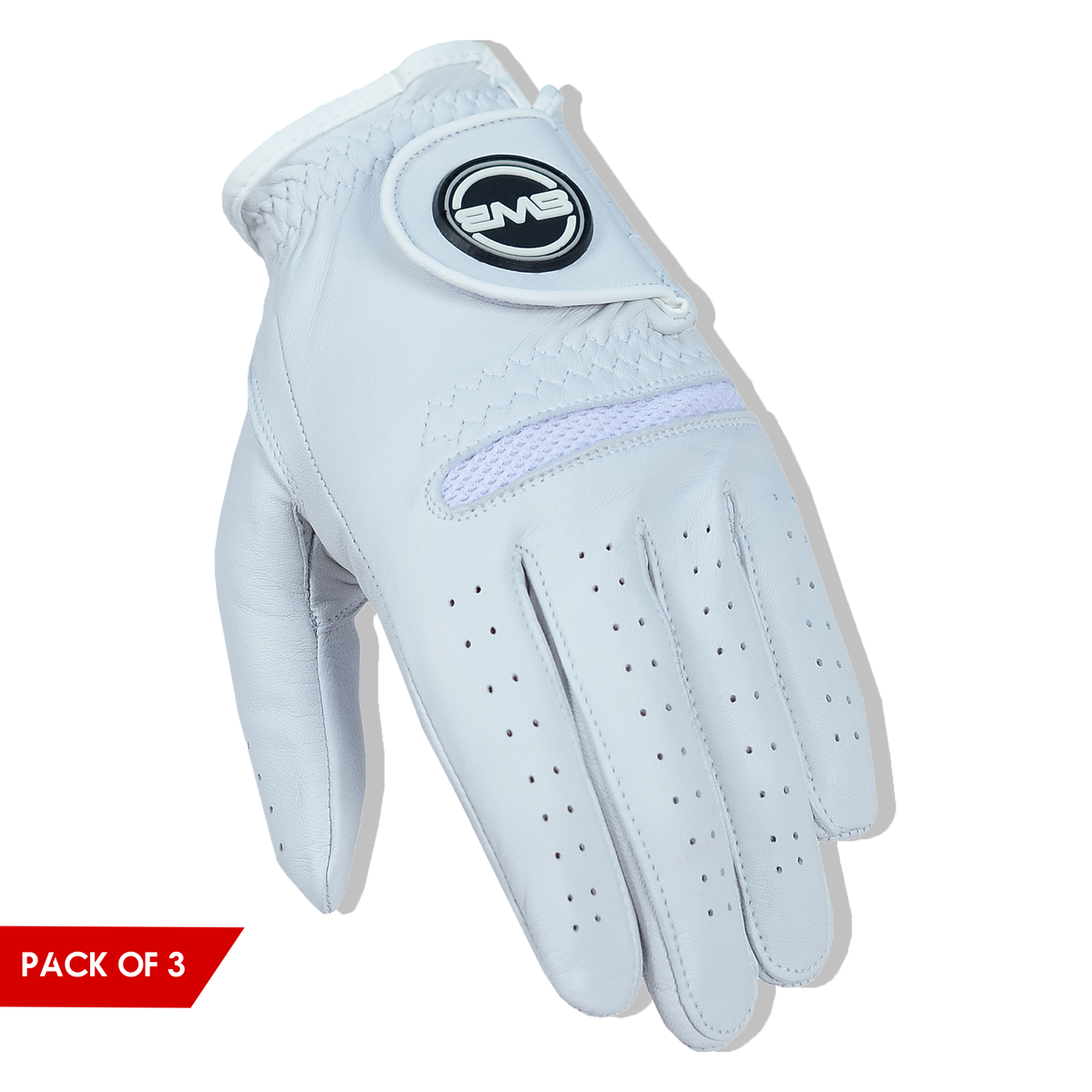 BWB Men's White Left Hand Golf Glove