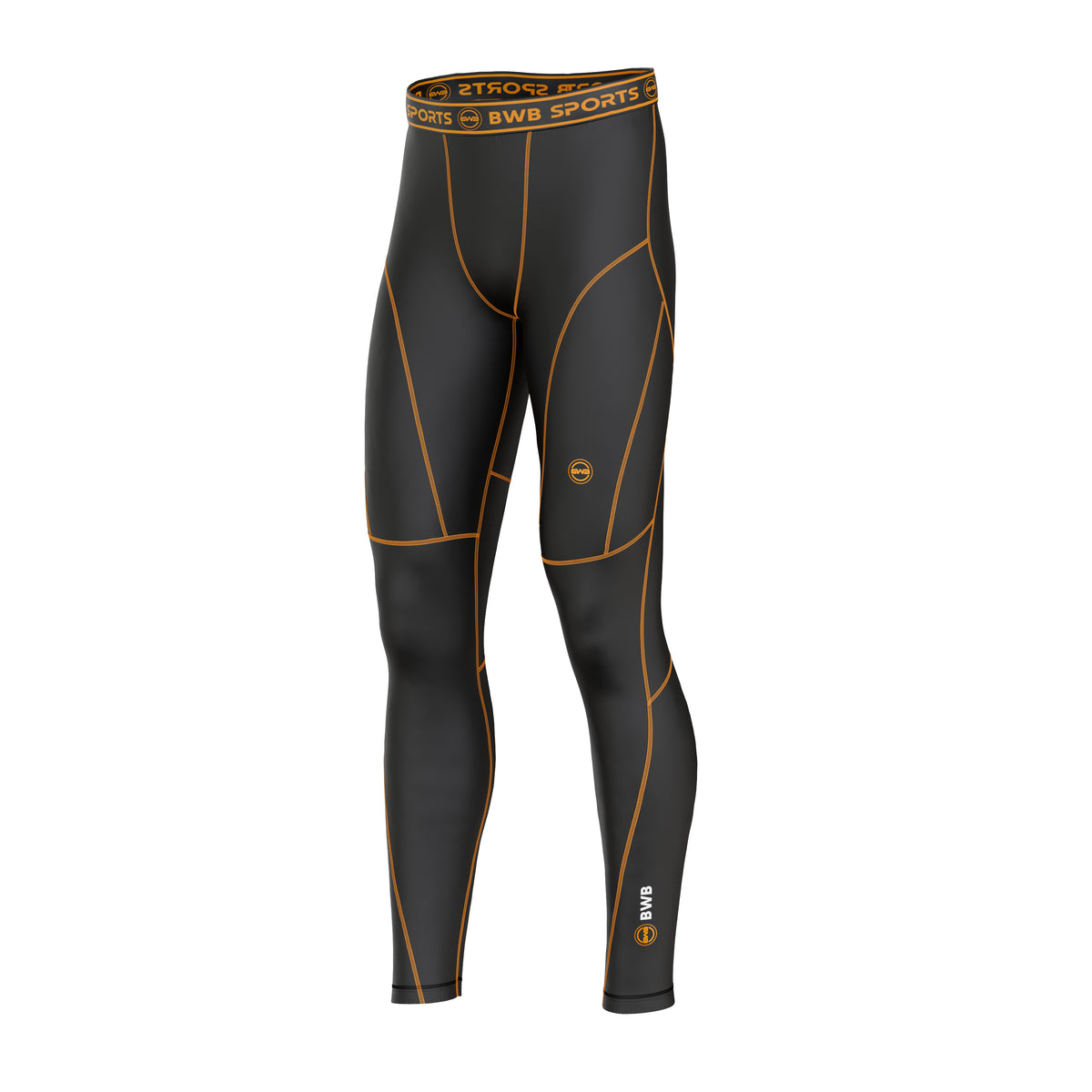 BWB Men's Black/Orange Premium Full Body Recovery Compression Bundle
