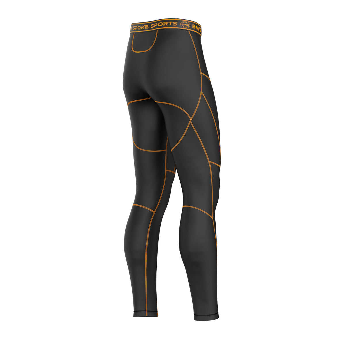 BWB Men's Black/Orange Premium Full Body Recovery Compression Bundle