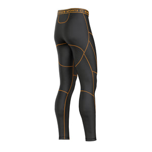 BWB Men's Black/Orange Premium Full Body Recovery Compression Bundle
