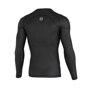 BWB MEN'S BLACK LONG SLEEVE BASELAYER COMPRESSION SHIRT & LEGGINGS SET